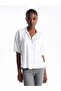 Plain Short Sleeve Linen Blend Women's Shirt (S4)