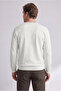 Crew Neck Regular Fit Embroidered Basic Thin Sweatshirt - 5