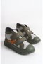 Children's Boots Khaki Gray Orange Detailed Velcro Orthopedic Comfortable Daily Winter Shoes - 6
