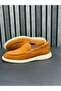 Tan Suede Leather Men's Loafer Shoes - 6