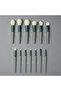 Green 13Pcs Makeup Brush Set Ultra Soft Fiber Loose Powder Eyeshadow Lip Concealer Blush Foundation - 3