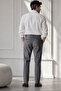 Men's Silver Gray Fleece Lined Velvet Corduroy Classic Cut Trousers with Pockets - 8