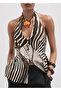 Zebra Patterned Linen Vest - 8