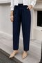 Elastic Waist Carrot Trousers Tsd260155 Navy Blue