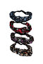 Floral Patterned Beaded Elastic Parachute Model Colorful Hair Band Set - 3