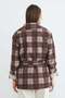 Plaid Patterned Belted Trench Coat - 8