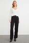 Elastic Waist Buttoned Palazzo Pants - 2