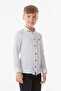 Embroidered Burlap Fabric Boy's Shirt