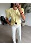 Yellow Buttoned Short Sleeve Jacket - 5