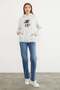 3 Thread Teddy Bear Embroidered Pocket Hooded Oversize Sweatshirt - 3