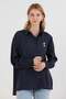 Teddy Bear Embroidered Long Sleeve Oversize Modal Shirt - 4
