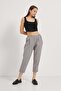 Front Placketed Linen Carrot Trousers with Elastic Waist - 2