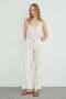 Elastic Waist Linen Look Palazzo Trousers - 3