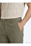 Khaki Woven Relaxed Fit Casual Cotton Blend Trousers - 4