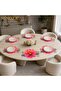 Peony Patterned Stain-Resistant Gardenia Fabric Digital Printing Laser Cut American Serving & Soup Plate 6 Pieces - 2