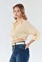 Striped Tie Front Crop Shirt - 5