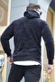 Schwarzes Plüsch-Kapuzenpullover – 4390 - 3