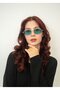 Unisex Rectangular Sunglasses Gold Color Frame Blue Glass Uv Protected Sion C2 - 3