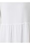 Balloon Sleeve Comfortable Fit Lined Hijab Dress - Ecru - - 6