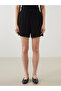 Two Mt Shop Quality Lcwaikiki Classic Black Women's Shorts with Elastic Waist - 3