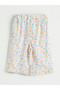 Nevavm Floral Girl's Pants with Elastic Waist and Difference in Color - 3