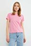 Floral Embroidered Crew Neck T-Shirt - 2