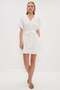Belted Linen Look Mini Dress - 3