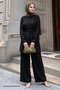 Belted Black Double Suit - 3