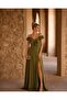 Straps Shoulder Ruffle Slit Evening Dress 582190 Pistachio Green - 2