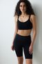 Black Medium Support Back Detailed Sports Bra