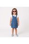 Girl's Heart Embossed Salopet Dress 2-10 Years Old Heart Printed