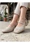 Pine 2023 Beige Heeled Knitted Women's Sandals - 3