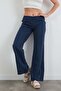 Elastic Waist Low Waist Modal Palazzo Trousers - 2