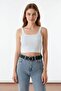 Faux Leather Belt - Octagonal Buckle