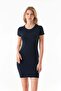 Basic Crew Neck Lycra Dress - 5