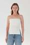 Basic Covered Strapless Blouse with Side Slits - 6
