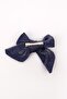 Navy Blue Glittery Bow Girl's Clip Buckle - 2