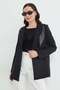 Scarf Detailed Shoulder Padded Blazer Jacket