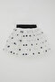Girl's Tutu Skirt with Score Pattern, Glittery Elastic Waist, Age 5-10, White - 4