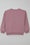 Girl's Sweatshirt with Butterfly Appliqué and Embroidery, Ages 8-12, Dried Rose - 4