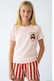 Girl's Short Sleeve T-Shirt Strawberry Garden Back Print Detailed 9-14 Years Old, Powder - 2