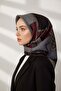 100% Twill Silk Scarf with Plaid Pattern Black - Burgundy Color 90X90 Scarf Sewing Shape: Hand Sewing - 2