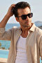 نظارات شمسية مستقطبة سوداء مربعة الشكل للرجال مع إكسسوارات 23059 C2 P - 3