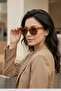 Women's Leopard Frame Square Uv400 Sunglasses 23014 C2 Orange - 3