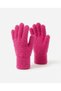 Unisex Sera Gloves Fo 5572 Fuchsia Color Furry and Soft Textured Winter Knitted Gloves (Made in Turkey) - 2