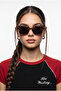 Leovia Leopard Frame – Cat-Eye/Rectangle Sunglasses – Black Lens – Uv400