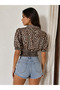 Small Leopard Waist Pleated Ouzu Pleated Shirt |   Vmd2185 - 2