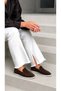 Vayne Nude Genuine Leather Flat Sole Women's Ballet Flats Brown Suede - 3