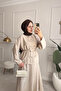 Liora Button Accessory Blouse-Waist Elastic Skirt Modest Design Women's Set - 6