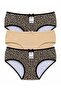 High Waist Leopard Printed Bato Folding 3-Piece Panties 5000-2